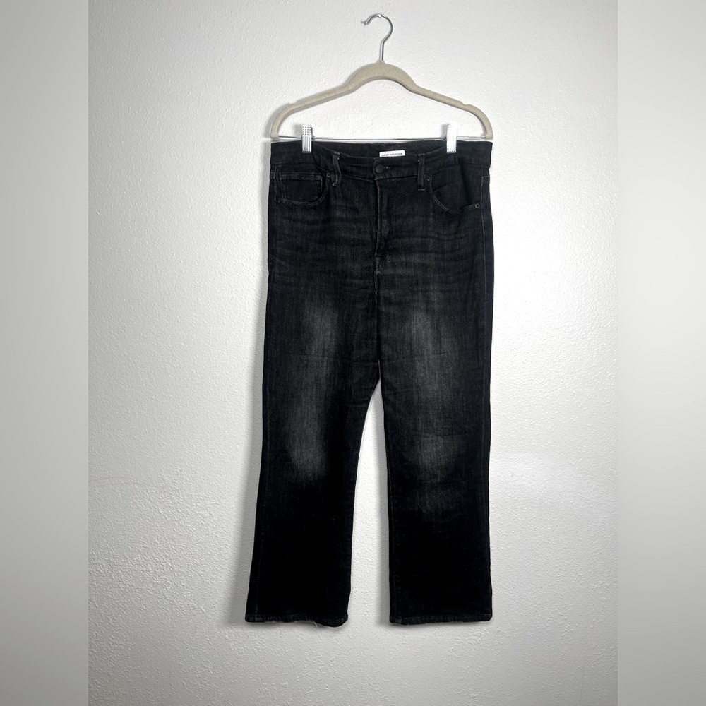 Good American Black Straight Leg Jeans size 12/31